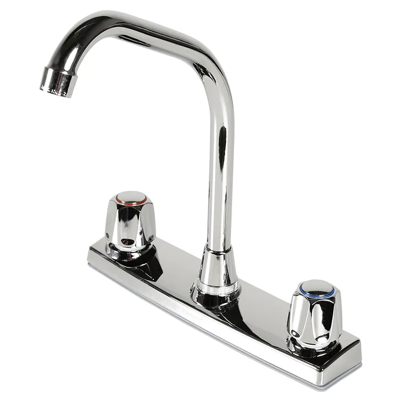 Grifo cocina 8" cuello alto Verv cromo pulido dos mandos tipo pomo