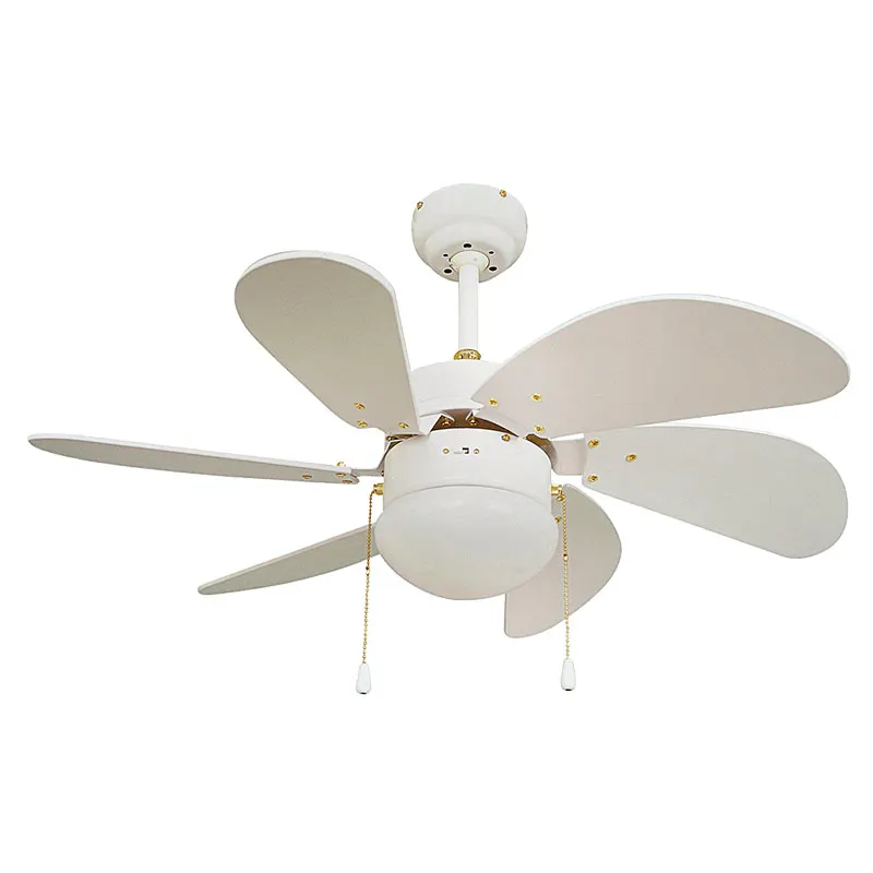 Ventilador techo 32" 6 aspas 1 luz blanco designers lighting