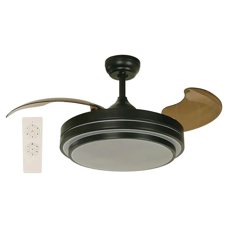Ventilador techo inteligente negro mate 42" 3 aspas plegables negro Designers Lighting