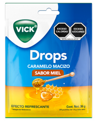 Vick Drops Miel 1 bolsa con 20 caramelos