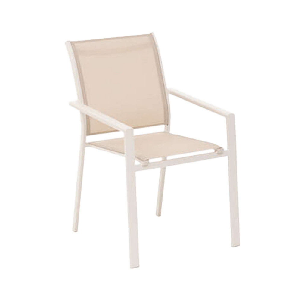 Silla de aluminio para exterior 88x56x63cm lino essentia