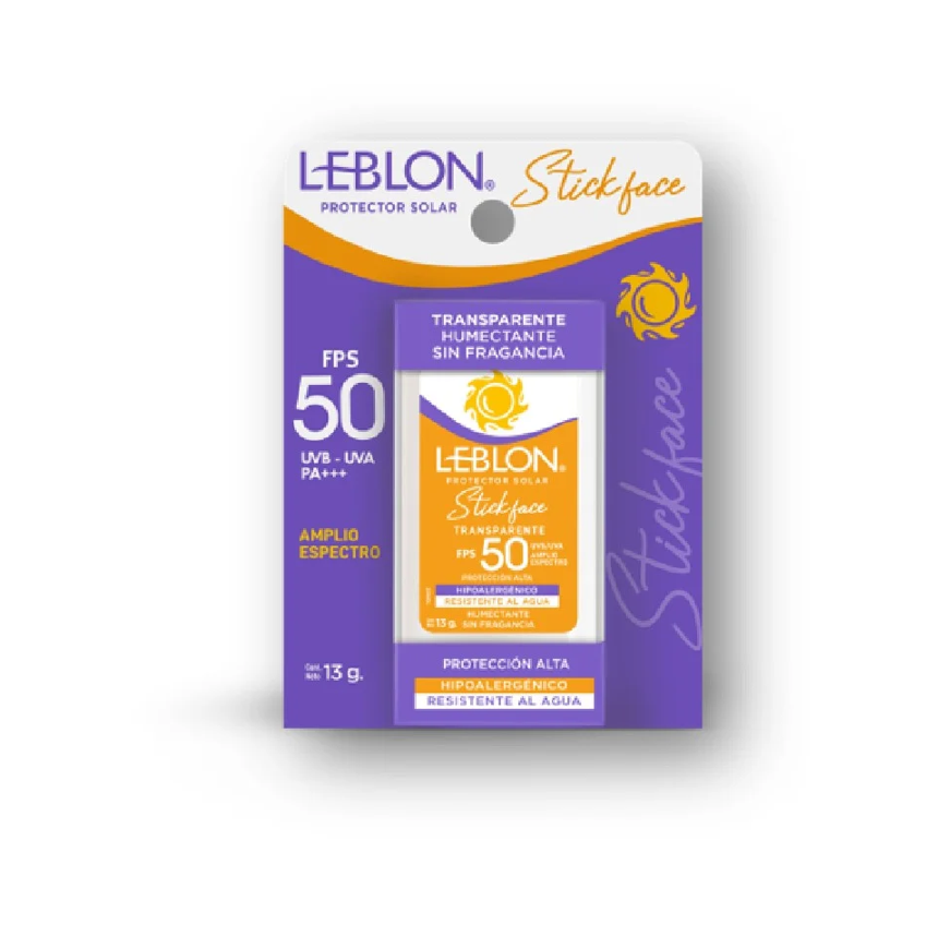 Leblon Stick Face FPS50 hipoalergénico protector solar 13 gramos
