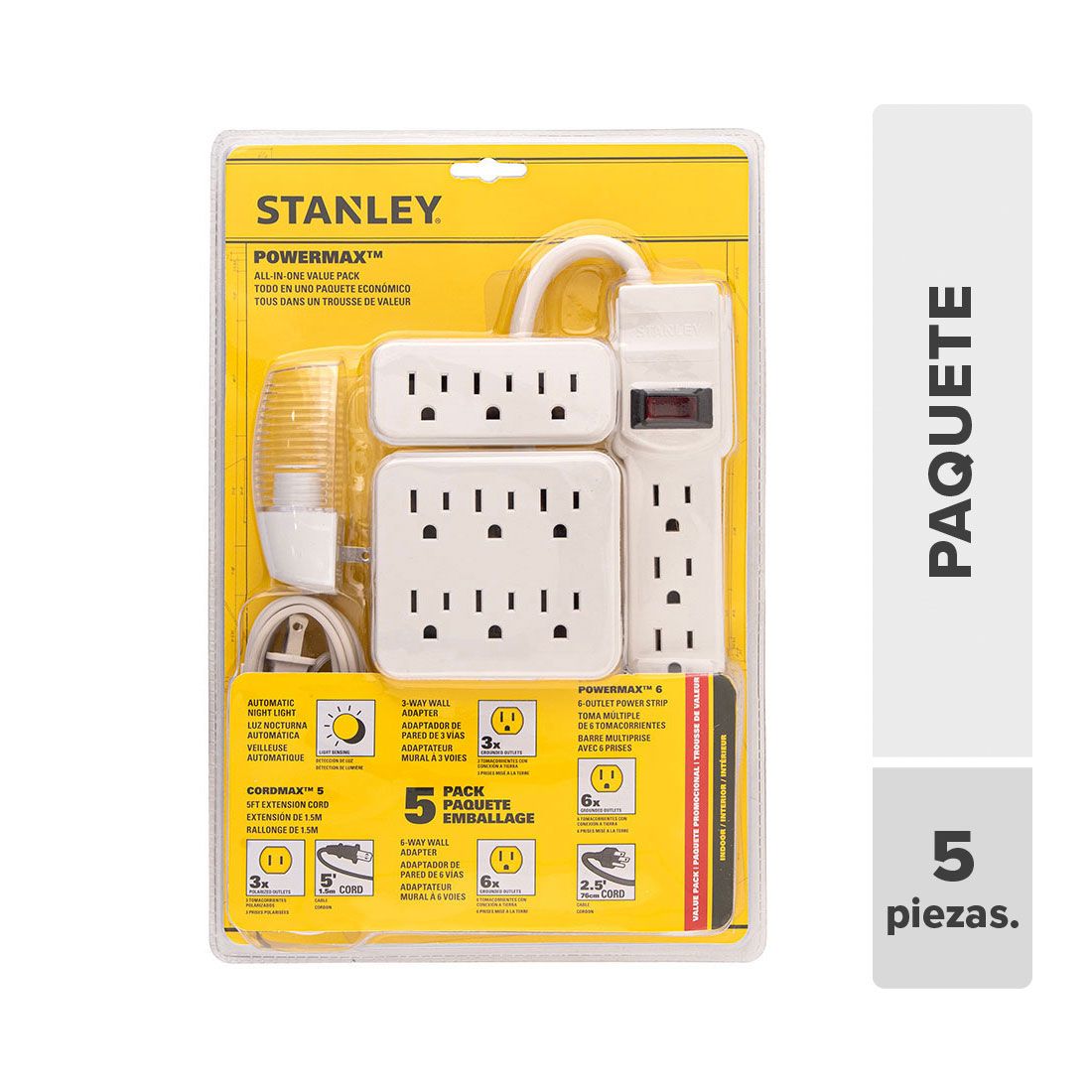 Regleta luz Stanley 5pcs