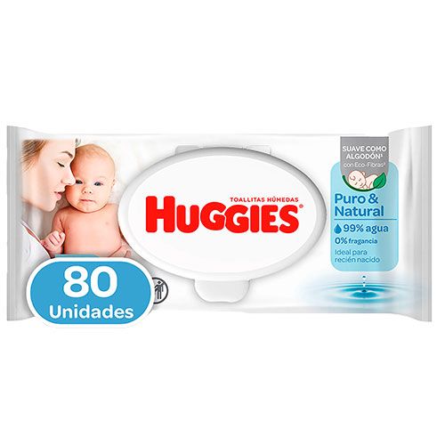TOALLA HUMEDA HUGGIES PURO-NAT 80 UNID