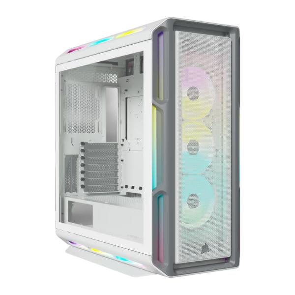 Case Corsair Gaming RGB Mid Tower Icue 5000T Ventiladores 3 de 120MM con Vidrio Lateral – Blanco