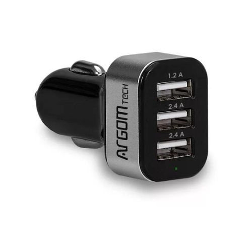 CARGADOR DE CARRO CON 3 PUERTOS USB 6A (ARG-AC-0113BK)