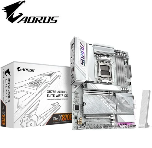 TARJETA MADRE GIGABYTE X870 AORUS ELITE WIFI7 AM5 DDR5 PLATEADO