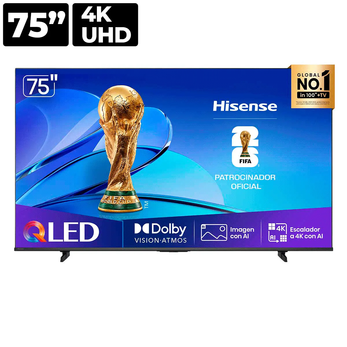HISENSE – TELEVISOR QLED 75″ 4K DV HDR VIDAA – 75Q6QV