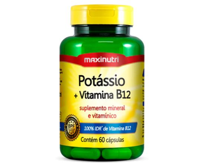 Potasio + Vitamina B12, Maxinutri, 60 Capsulas