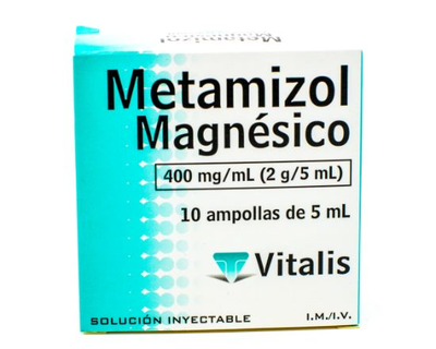 Metamizol magnesico, 400 mg/ml 2g 5MI , 10 ampollas