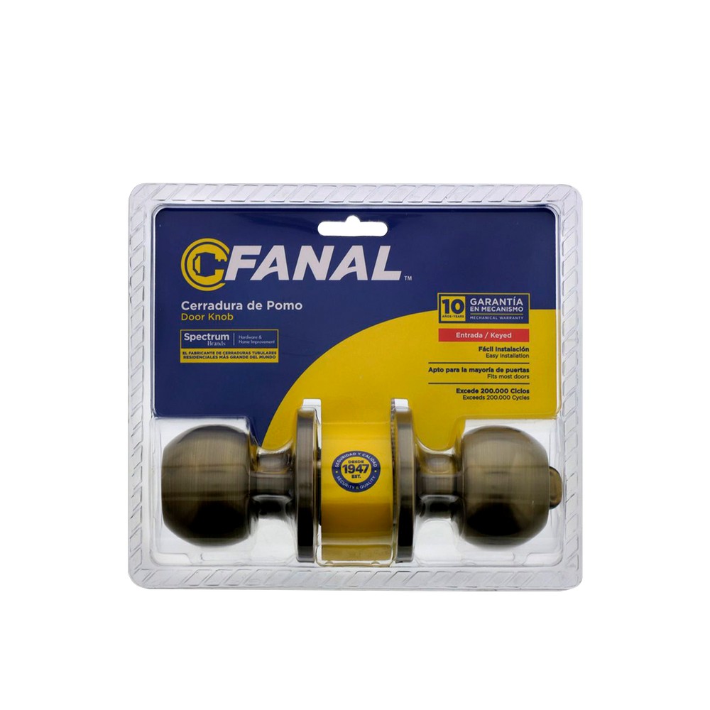 Cerradura de pomo para dormitorio bronce bolton
