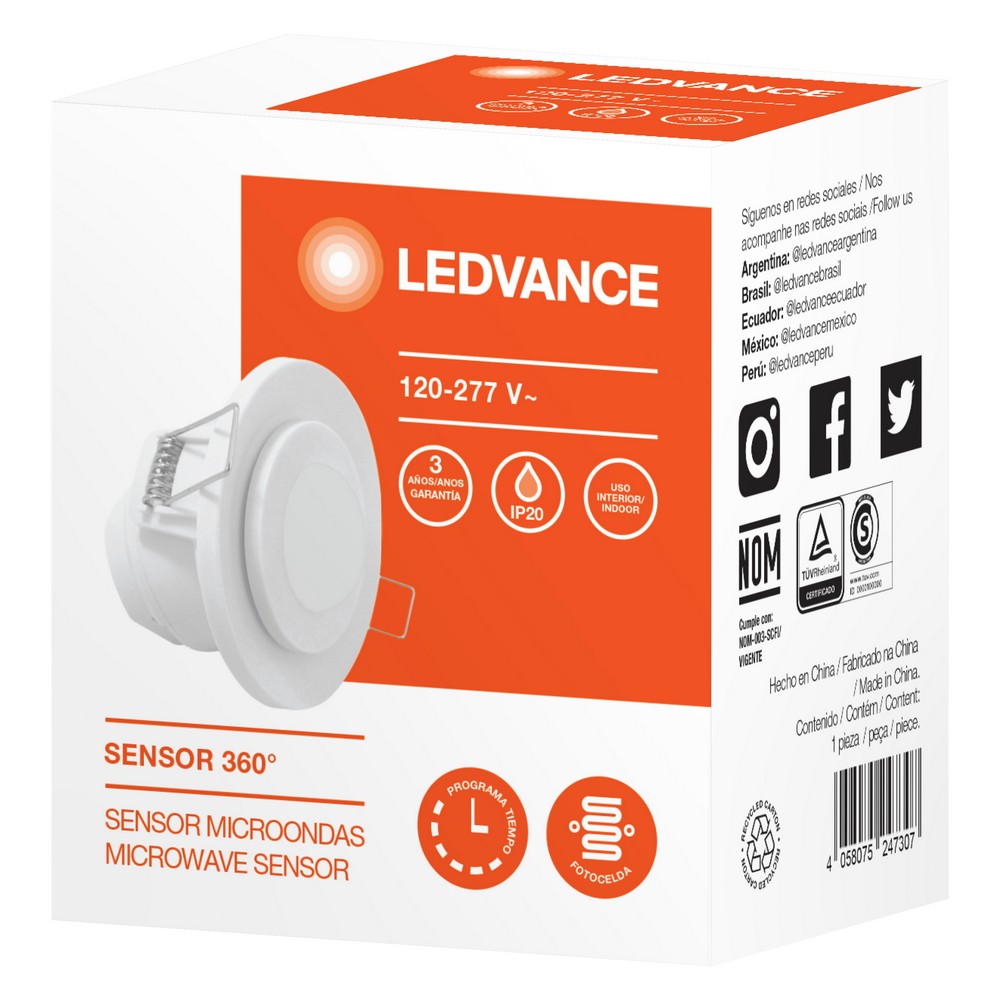 Sensor microondas techo 360° 120-277v