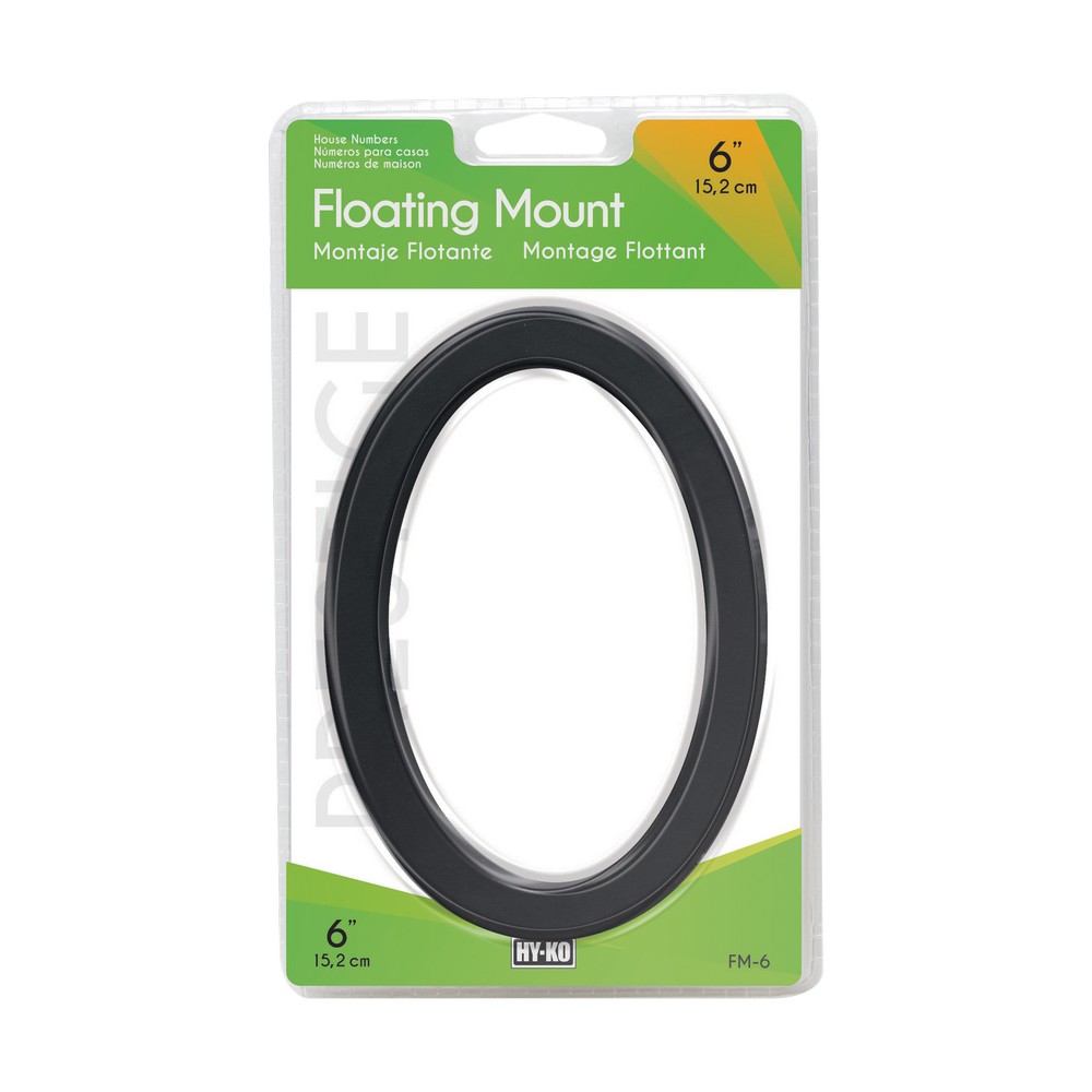 Numero 0 flotante negro de 6 in