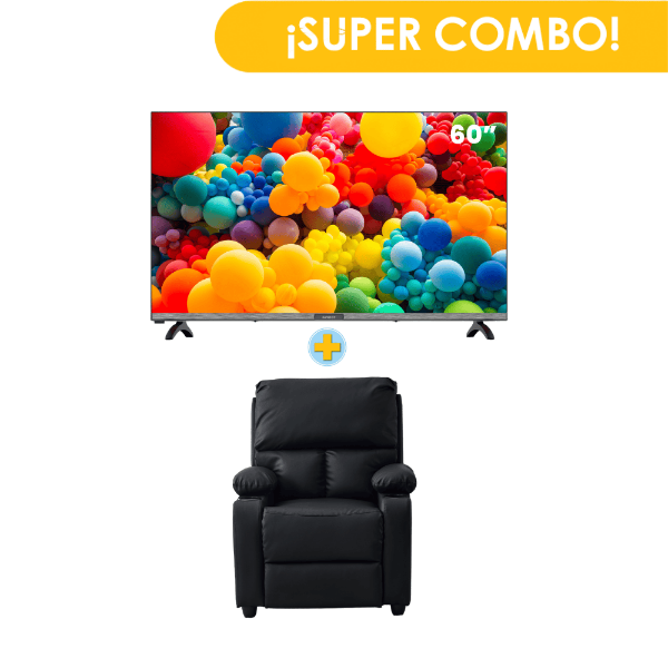 Combo Sillón Reclinable HUNTER H650 + Pantalla SANKEY 60" CLED60SIL8 Smart