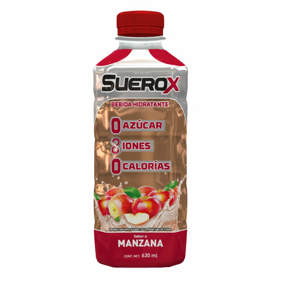 Suerox, bebida hidratante, sabor manzana, 630 ml