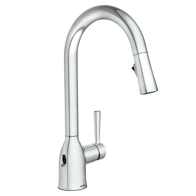 Grifo para cocina monomando cuello ganso Adler cromado con sensor lateral Moen