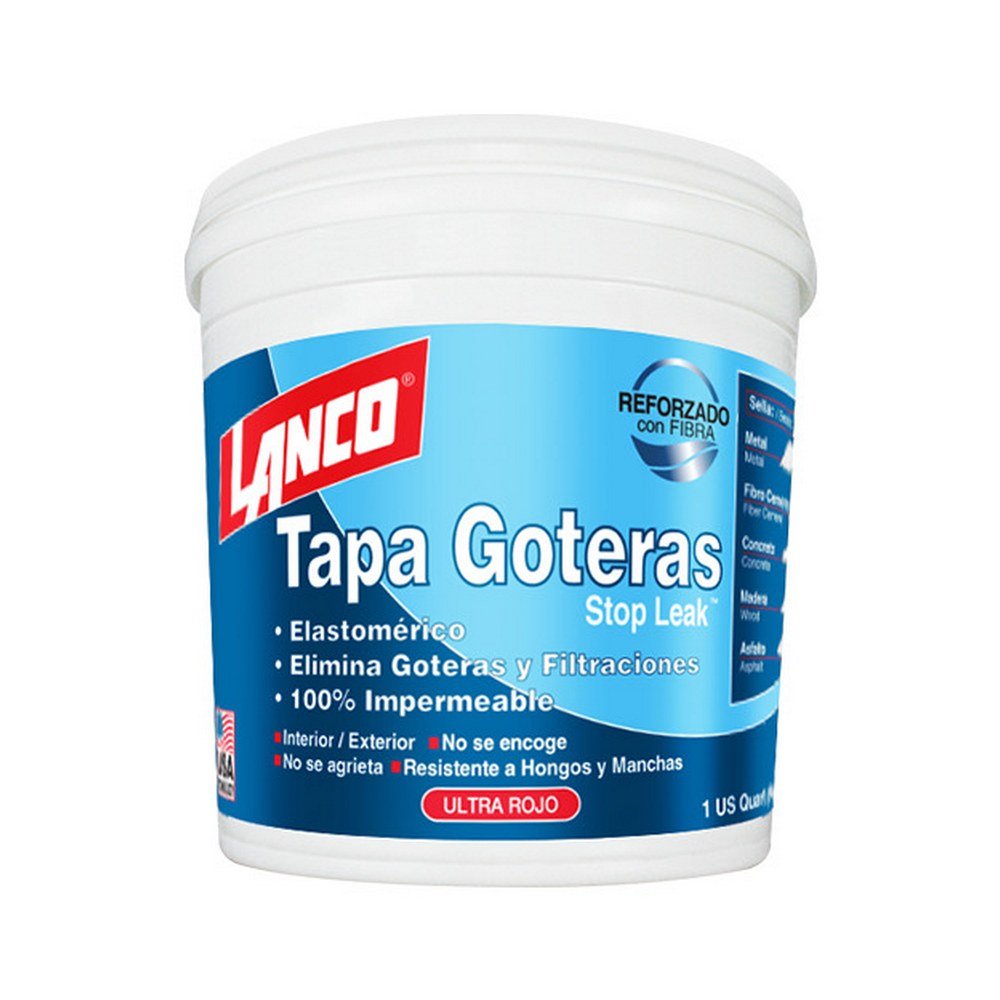 Masilla acrílica tapagoteras rojo liso 0.946 l (qto)