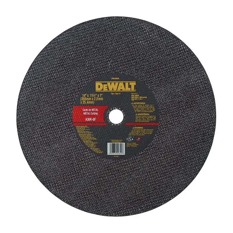 Disco de corte para metal y acero inoxidable 7/64" espesor 2,5 grano A30R tipo 1 DeWalt