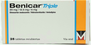Benicar Triple, 20 mg/12.5 mg/5 mg, 28 tabletas recubiertas