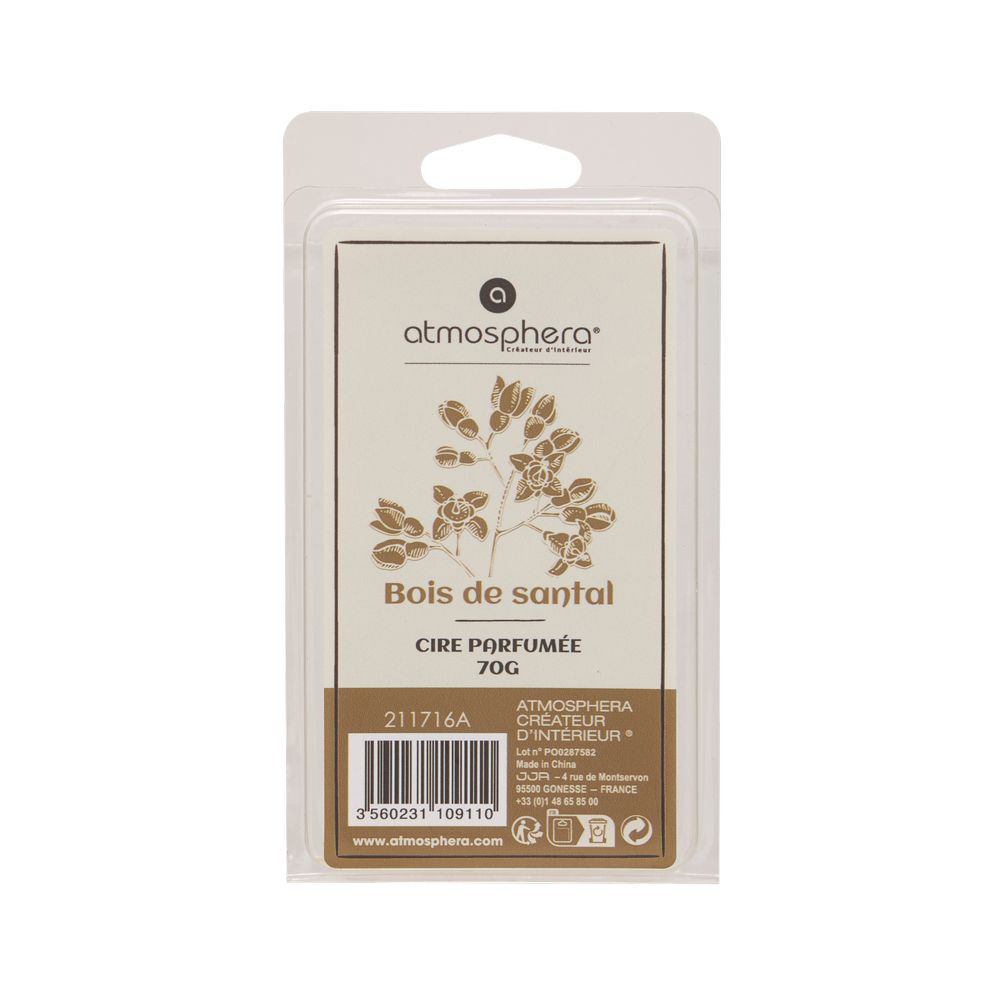 Pastillas de cera aromatica 70 g madera de sandalo
