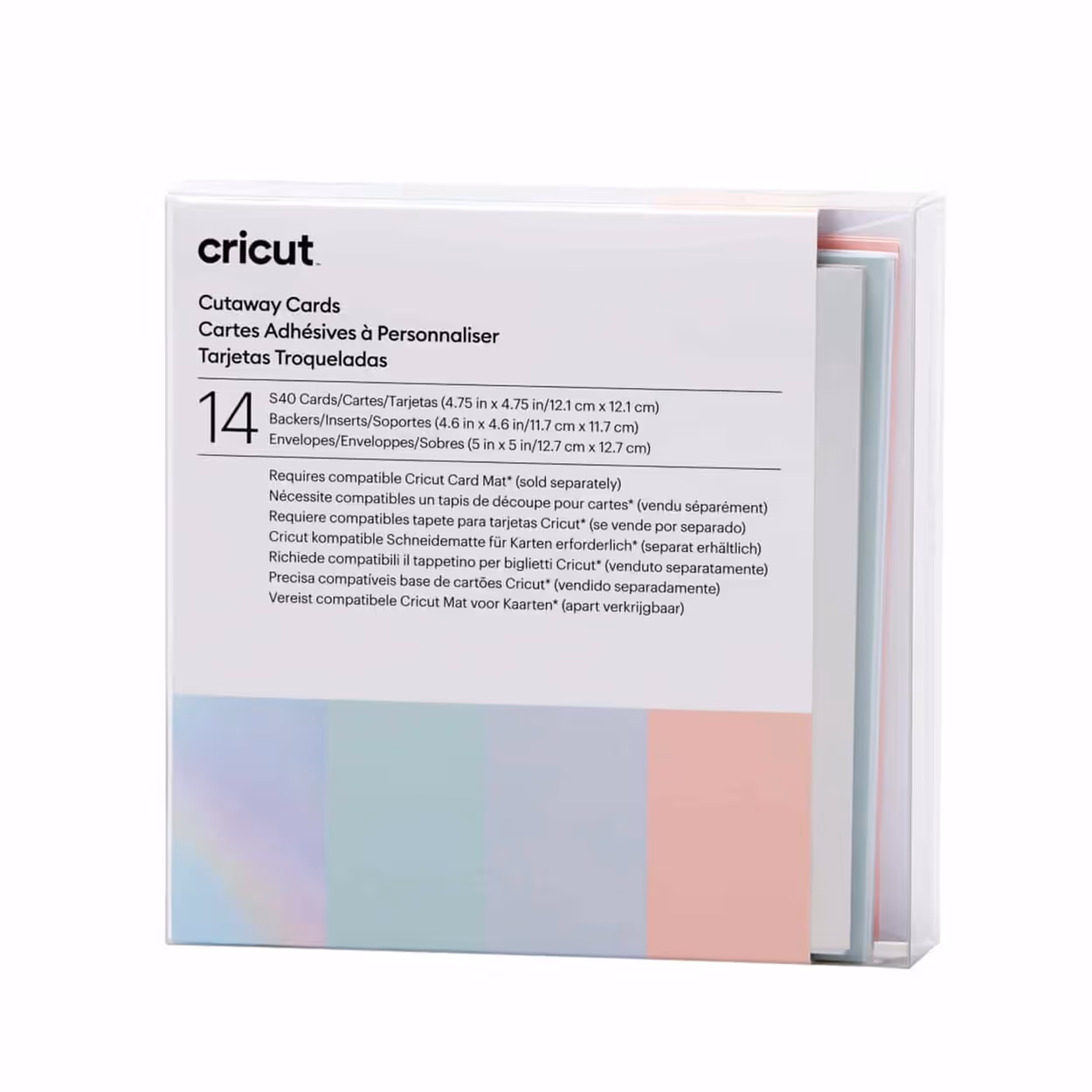 CRICUT HOJA CUTAWAY CARDS S40 – PASTEL SAMPLER – 14 HOJAS