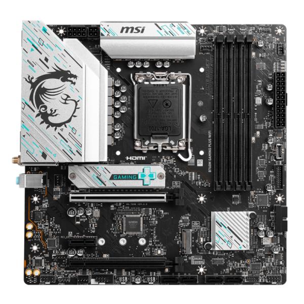 Tarjeta Madre MSI Gaming B760M Plus LGA1700 MATX DDR5 911-7D99-032 Negro / Blanco WiFi – Negro / Blanco
