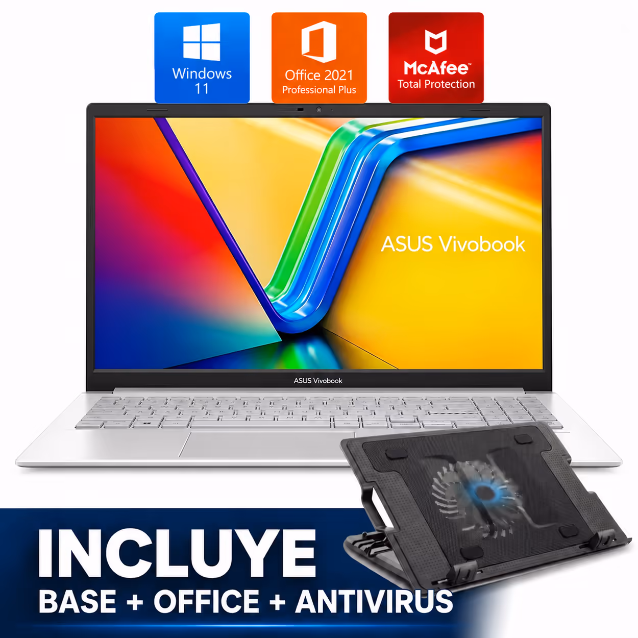 COMBO LAPTOP ASUS VIVOBOOK GO E1504 Ci3-N305 – 8GB – 256GB-SSD – 15.6″ – W11