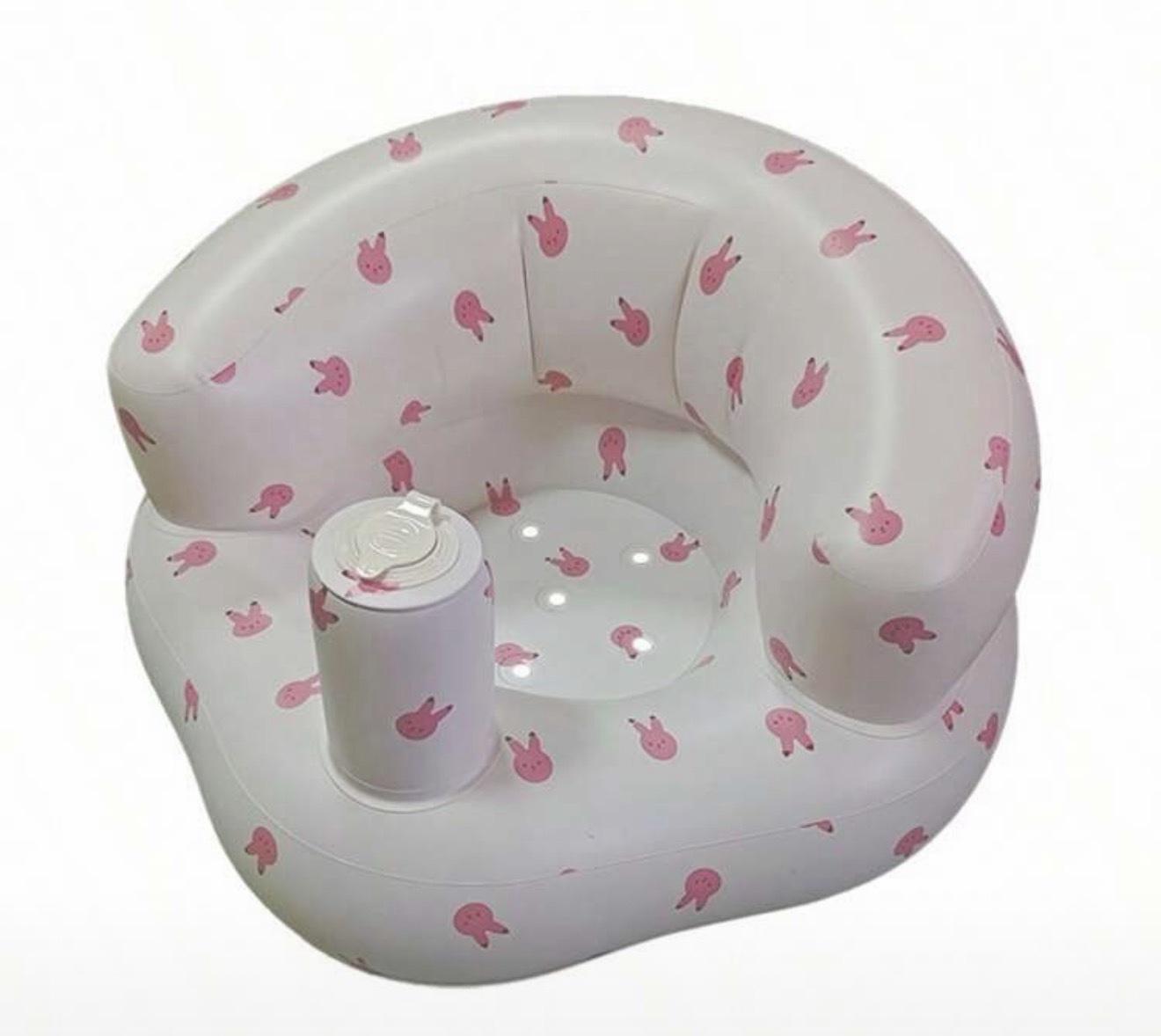 Silla Inflable para Bebé Multifuncional – Entrenamiento para Sentarse, Juego y Baño (6m+), conejo