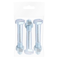 Tornillo Hexagonal Con Tuerca 3/8 X 2 1/2" 3 Unidades Gr2