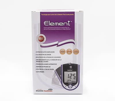 ELEMENT GLUCOMETRO CON TIRAS Y LANCETAS
