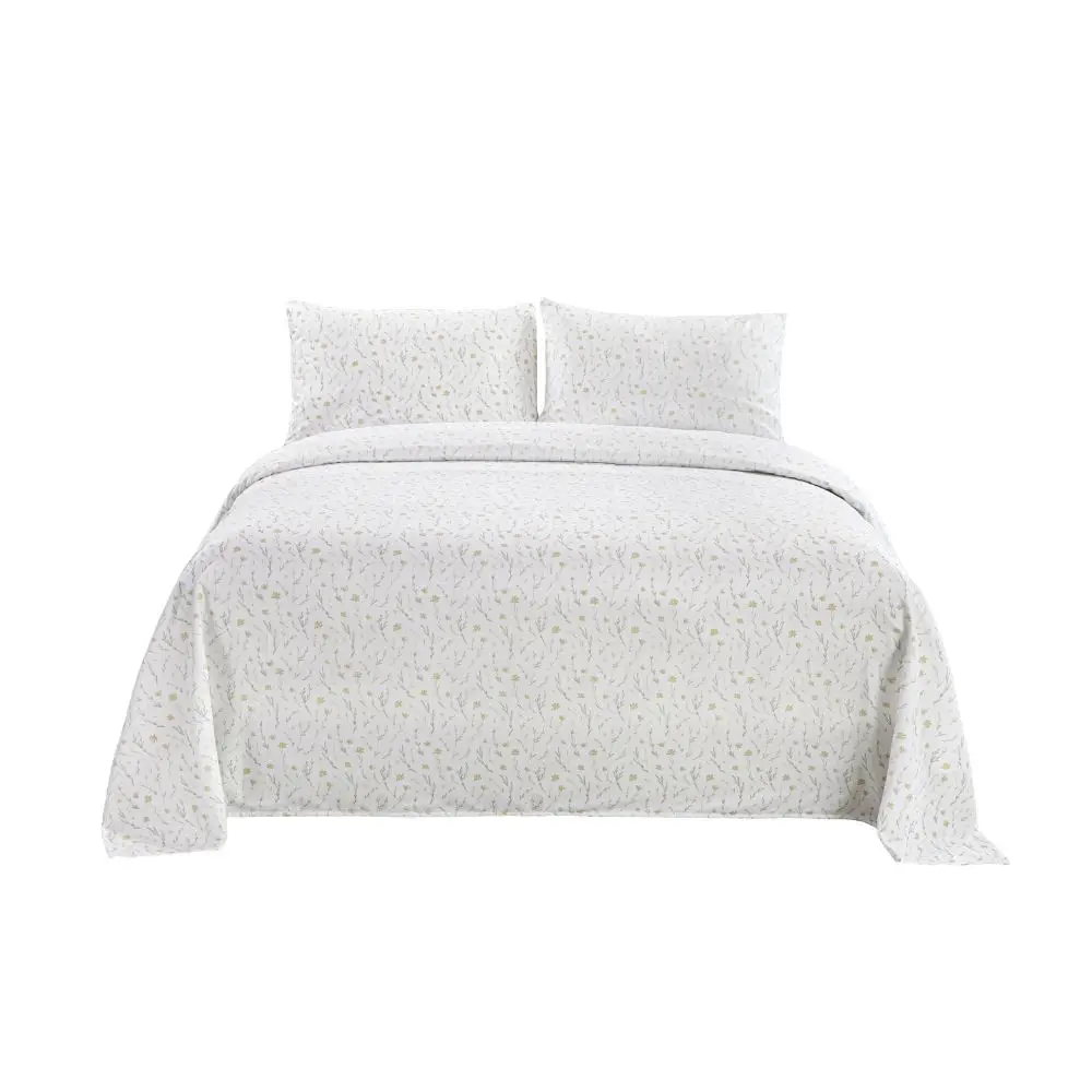 Set de Edredon Quattro Matrimonial Microfibra Blanco QTTBSSEF04