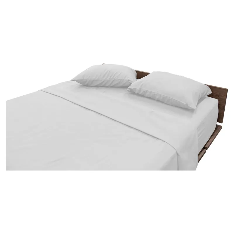 Juego sabanas queen poliester 4 piezas blanco