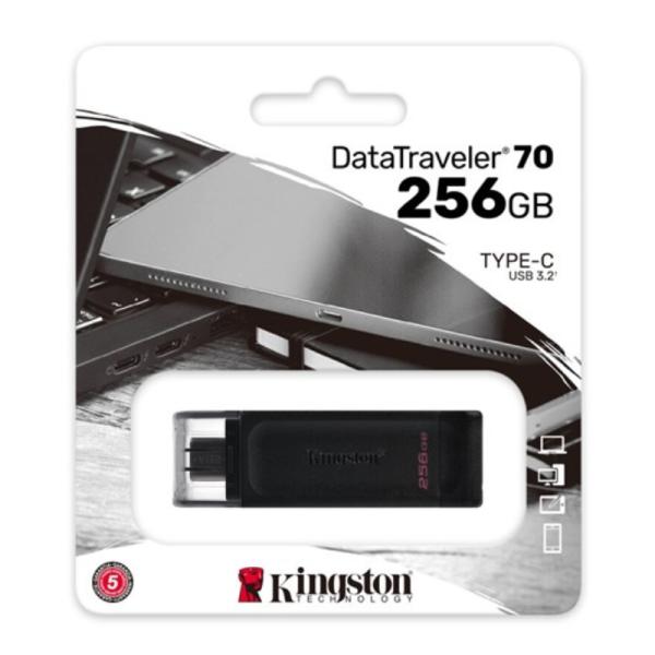 Memoria USB 256GB Kingston Data Traveler 70 3.2 GEN 1 USB-C – Negro