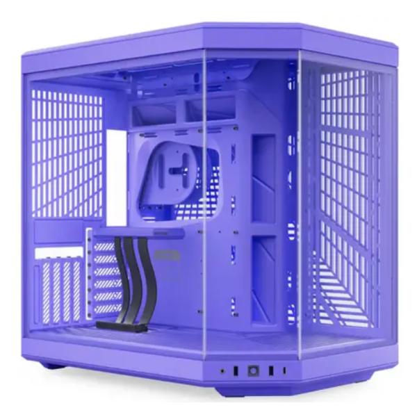 Case Hyte Gaming Mid Tower Y70 sin Ventilación Incluida con Vidrio Frontal y Lateral – Morado