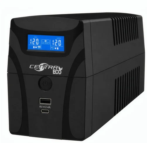 UPS Centra Eco LCD 1200lc -1200VA / 600W – USB Charger 2.4A