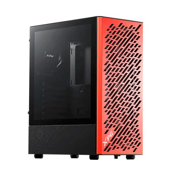 Case Gaming XPG valor air mid tower ventiladores 4 de 120MM con vidrio lateral VALORAIRMT-BLACK-ORANGE