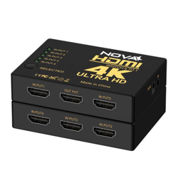 Switch HDMI Nova FAA39214001C, 5 Puertos, 4K, 2K, 30Hz, USB, Co