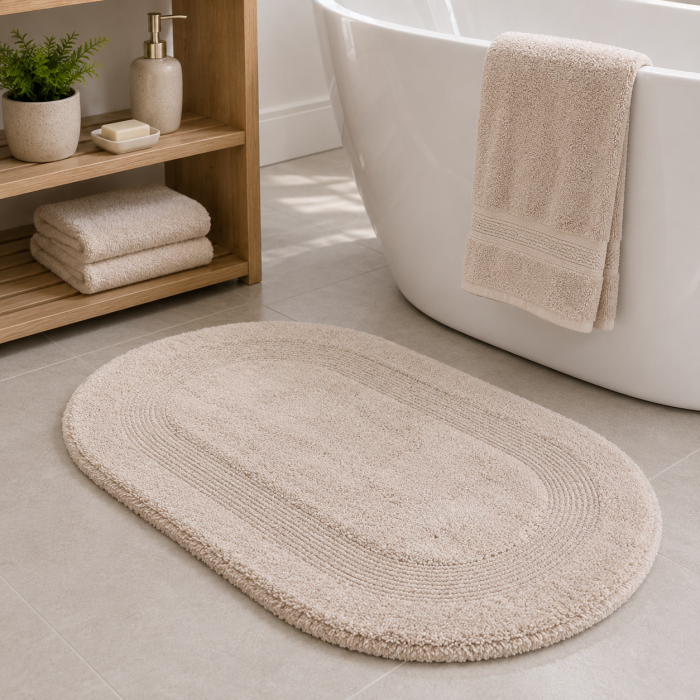 ALFOMBRA BAÑO 50X80CM BEIGE HAUS