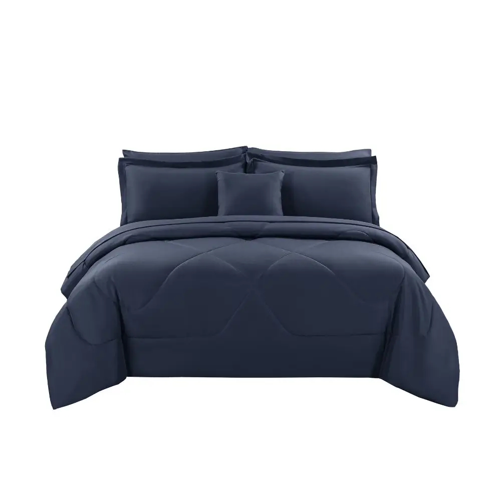 Set de Edredon Quattro King Poliéster microfibra Azul QTTBDK03