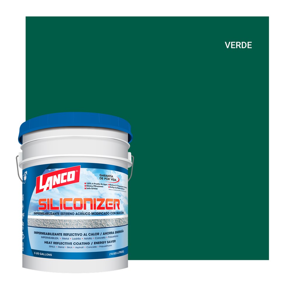 Impermeabilizante para techos verde siliconizer cubeta (18.925 l)