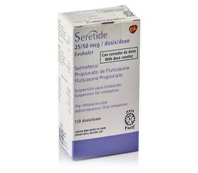SERETIDE INHALADOR 25/50 MCG 120 DOSIS