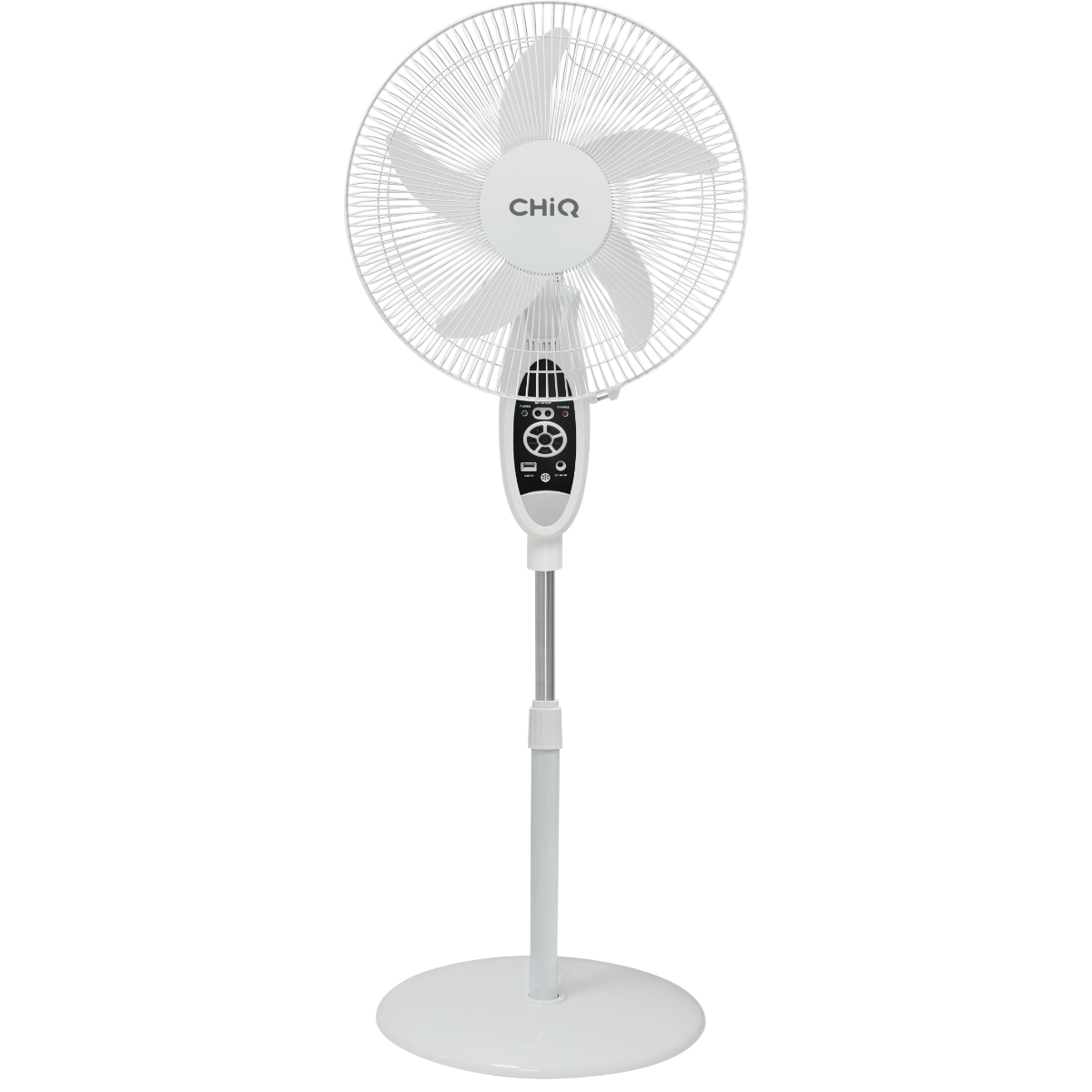 CHIQ Ventilador Inalámbrico de Pedestal 16" Recargable con USB, CQVF16RN0IT1W
