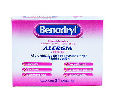 BENADRYL 25 MG TABLETAS VIA ORAL