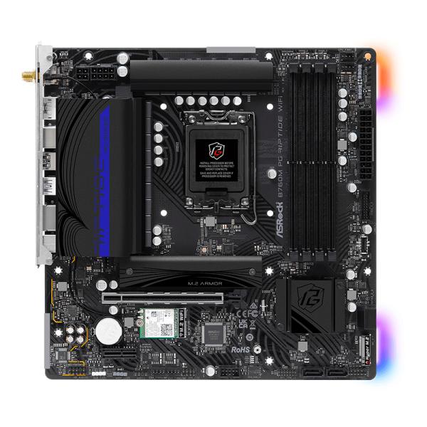 Tarjeta Madre Asrock Gaming B760M PG Lightning LGA1700 Micro ATX DDR5 WiFi – Negro / Blanco