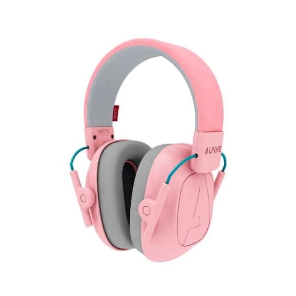 Alpine Muffy Kids – Auriculares con cancelación de ruido para niños, certificado CE y ANSI, 25 dB, ayuda sensorial y de concentración, rosado