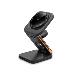 Cargador Argom Inalámbrico Rápido 3 En 1 Con Soporte Plegable M