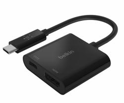 Adaptador USB-C a HDMI + Carga, Compatible Con 4K, Color Negro