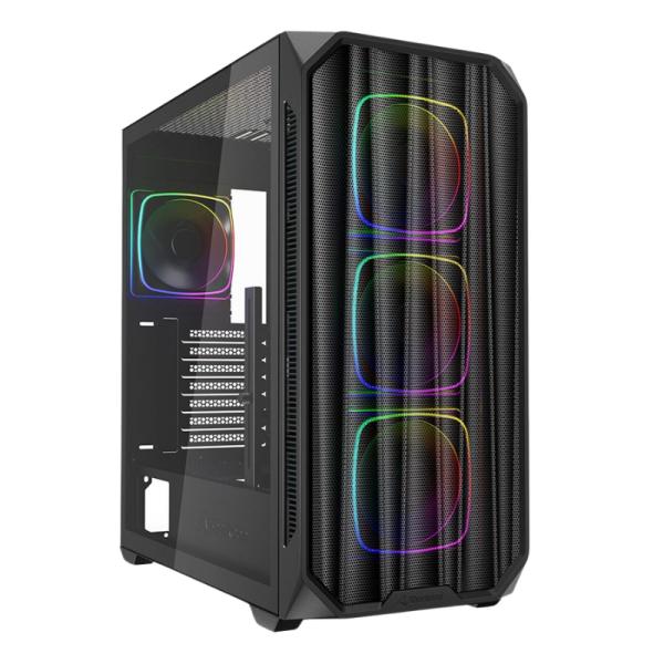 Case Sharkoon RGB Mid Tower AK5M Ventiladores 4 de 120MM con Vidrio Lateral – Negro