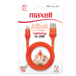 Cable USB A Lightning, Naranja, 1.2 Metros, Jelleez Maxell