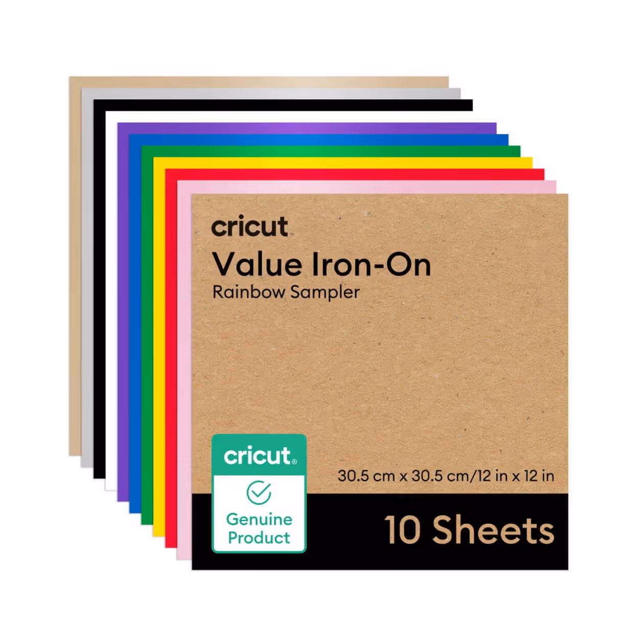 CRICUT HOJA VALUE IRON-ON SAMPLER – RAINBOW – 10 HOJAS